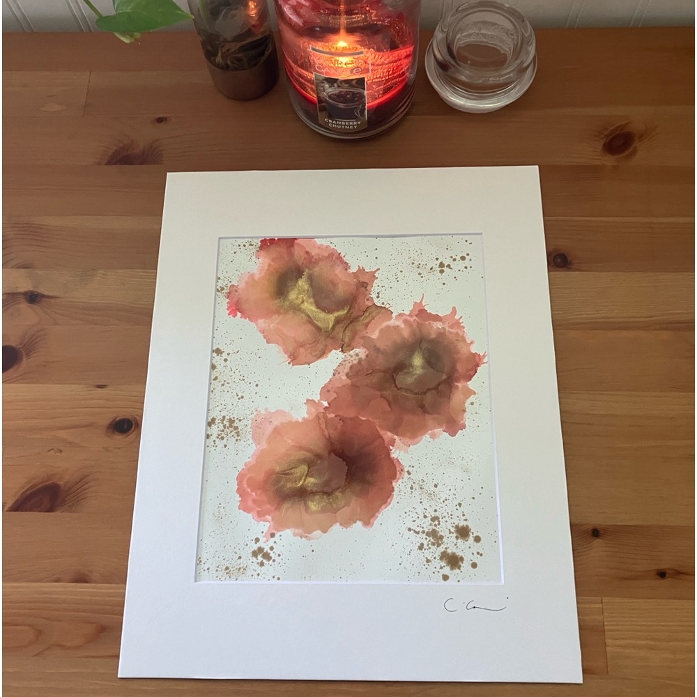 New Original Signed Artwork Alcohol Ink on Paper 136